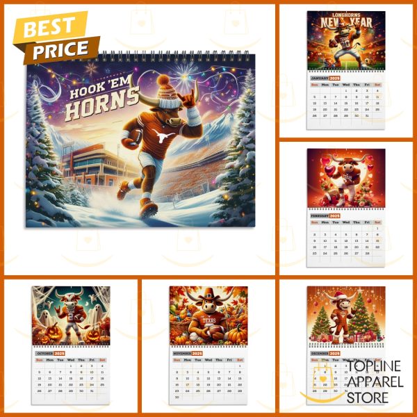 Texas Longhorns Hook Em Horns 2025 Calendar