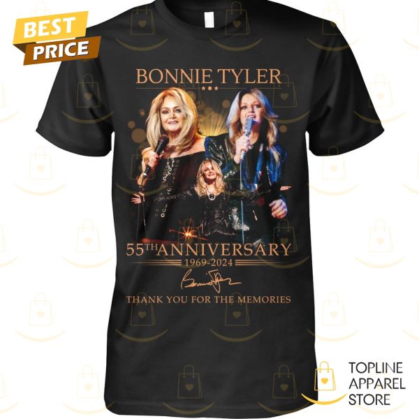 Bonnie Tyler 55th Anniversary 1969-2024 Signature Thank You For The Memories Unisex T-Shirt