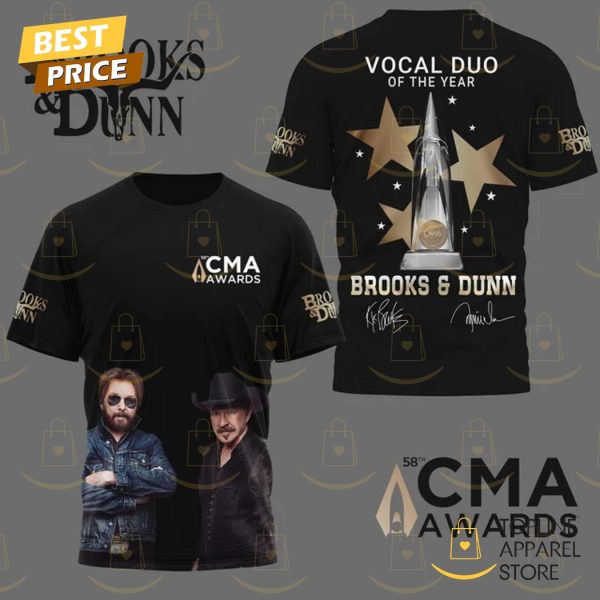 Brooks & Dunn Vocal Duo Of The Year 58th CMA Awards Signature 3D T-Shirt Signature 3D T-Shirt – Black