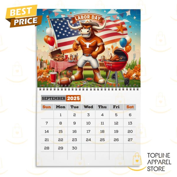 Texas Longhorns Hook Em Horns 2025 Calendar