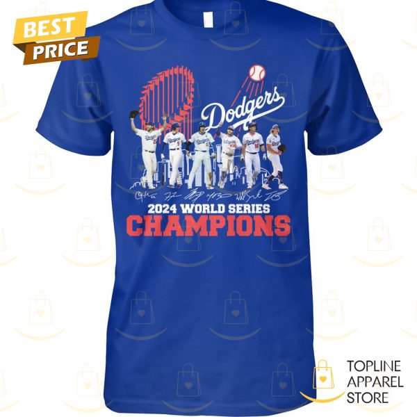 Champions 2024 Perfect Season World Series Los Angeles Dodgers Signature Unisex T-Shirt