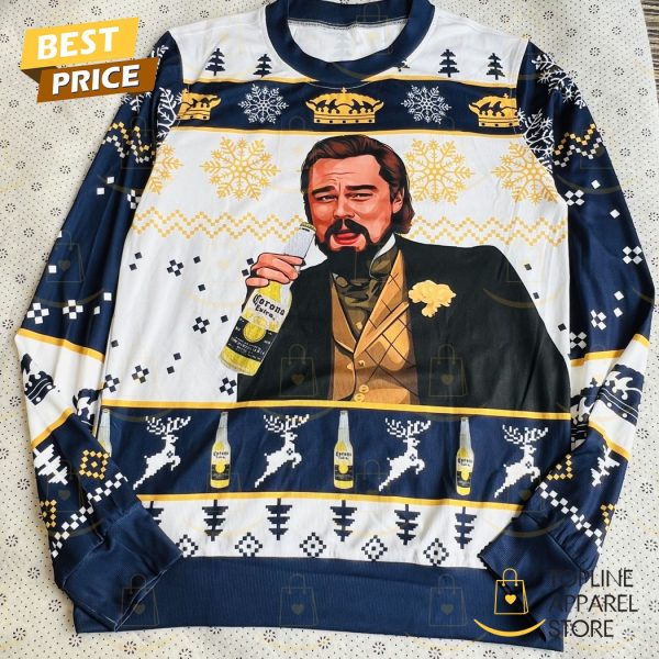 Corona Extra Leonardo DiCaprio Meme Ugly Christmas Sweater