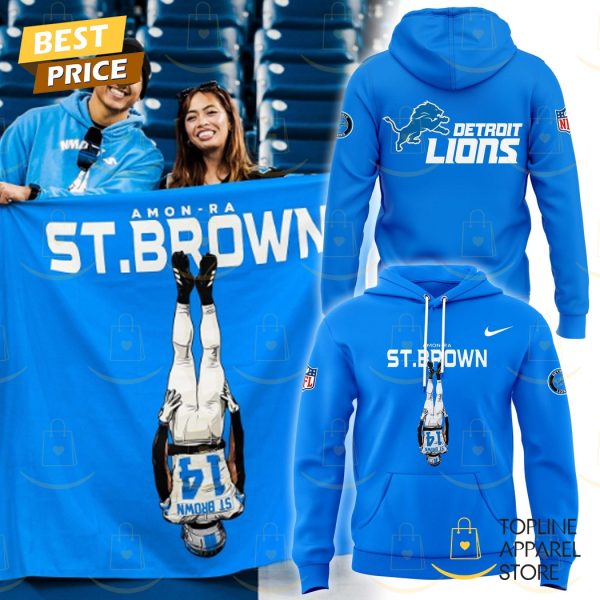 Detroit Lions Amon Ra St Brown Hoodie – Blue