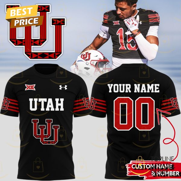 Personalized Utah Utes Football Team Logo 3D T-Shirt – Black