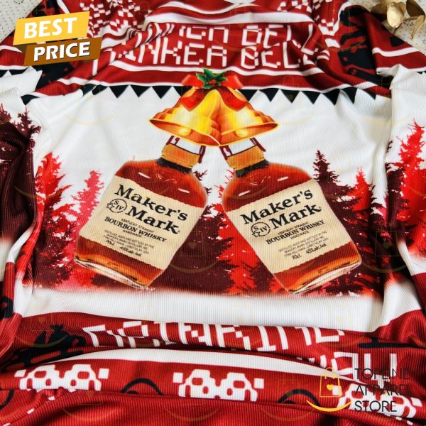 Makers Mark Drinker Bells Drinker Bells Drinking All The Way Ugly Christmas Sweater