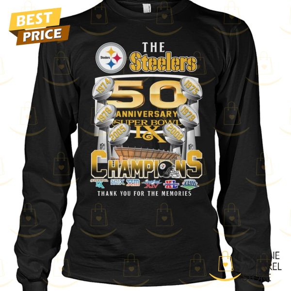 The Pittsburgh Steelers 50 Anniversary Super Bowl Champions Thank You For The Memories Unisex T-Shirt