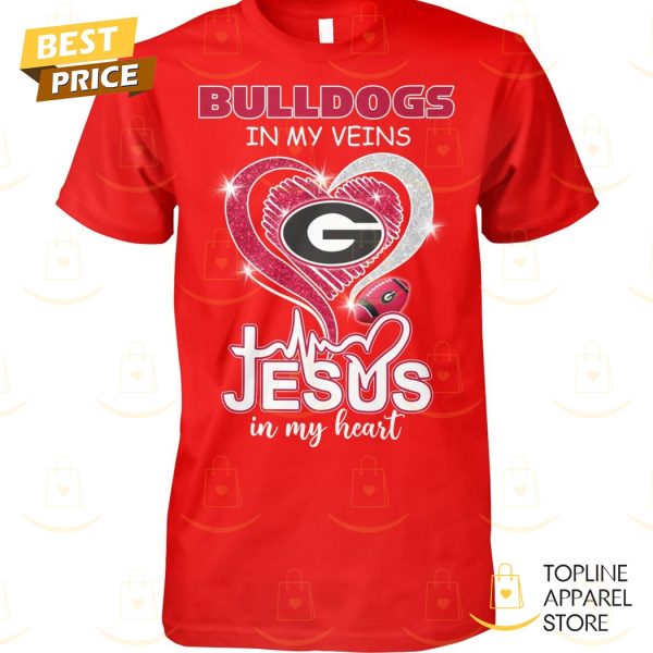 Georgia Bulldogs In My Veins Jesus In My Heart Unisex T-Shirt