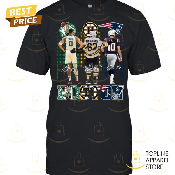 Boston Celtics x Boston Bruins x New England Patriots Signature Unisex T-Shirt