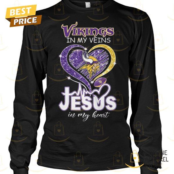 Minnesota Vikings In My Veins Jesus In My Heart Unisex T-Shirt