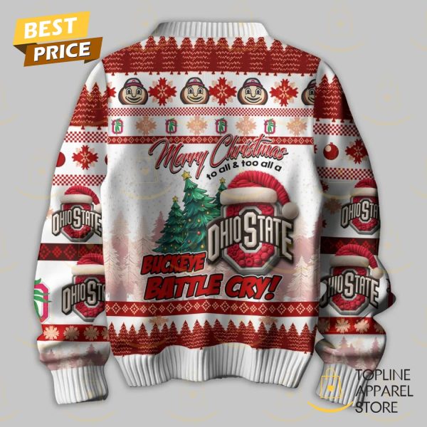 Ohio State Buckeyes They Not Like Us – Merry Christmas Buckey Battle Cry Sweater