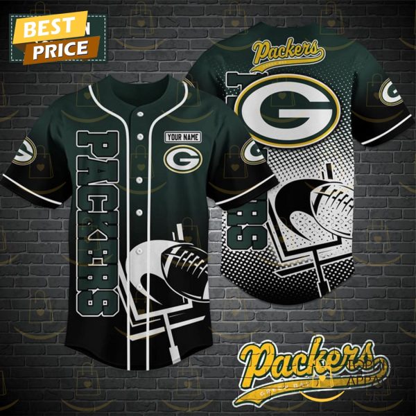 Personalized Green Bay Packers Logo Baseball Jersey