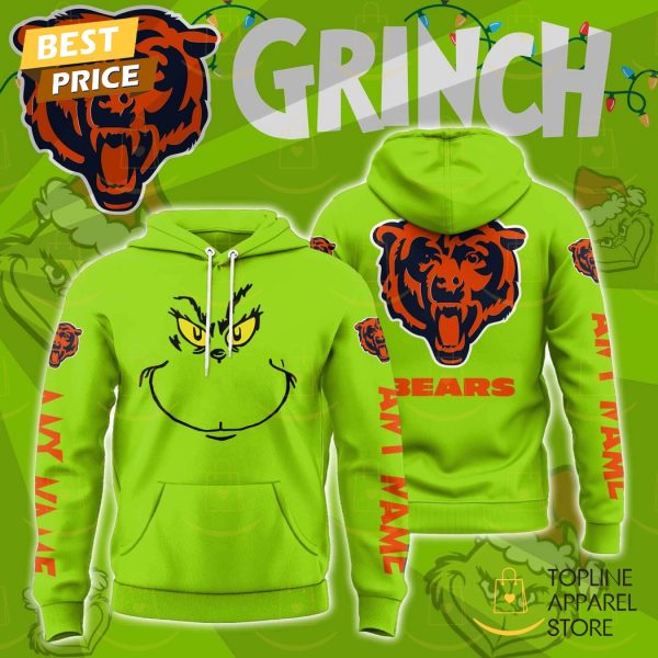 Personalized The Grinch x Chicago Bears Christmas Gifts Hoodie