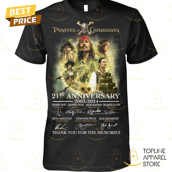 Pirates Of The Caribbean 21st Anniversary 2003-2024 Signature Thank You For The Memories Unisex T-Shirt