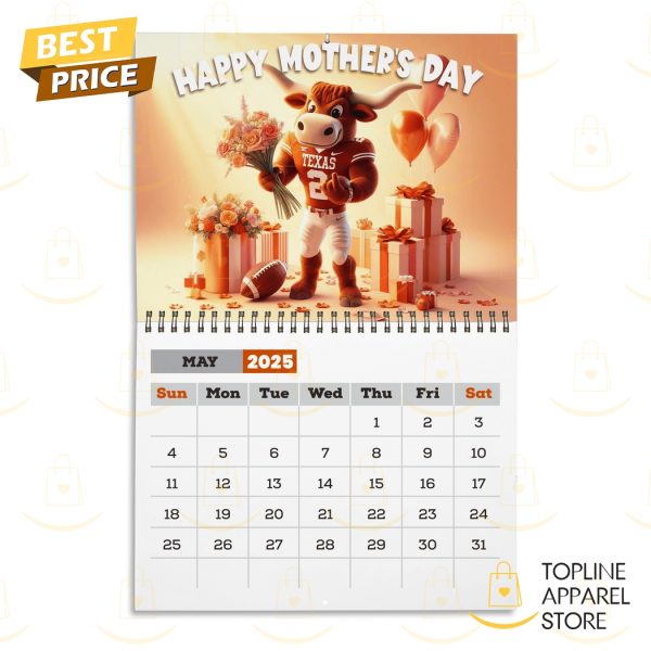 Texas Longhorns Hook Em Horns 2025 Calendar