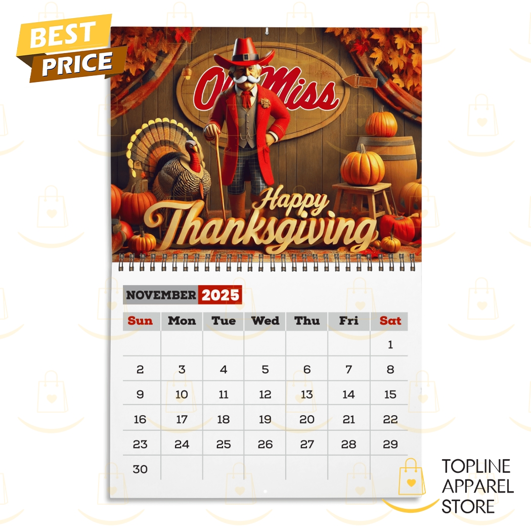 Ole Miss Rebels Football 2025 Calendar - Toplineapparelstore