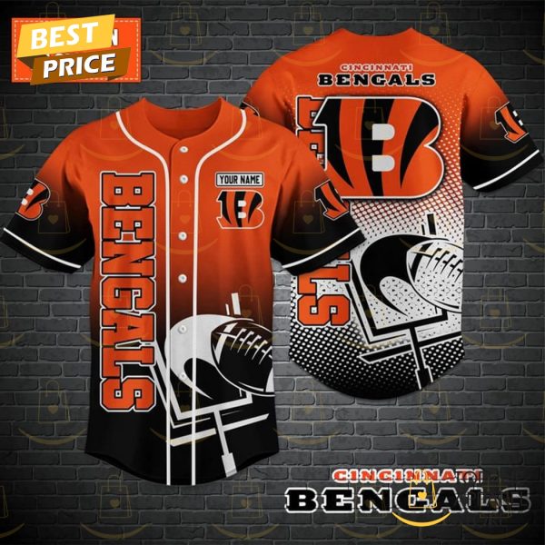 Personalized Cincinnati Bengals Logo Baseball Jersey