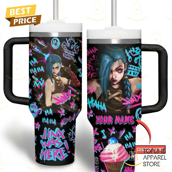 Personalized Jinx Was Here Tumbler With Handle And Straw