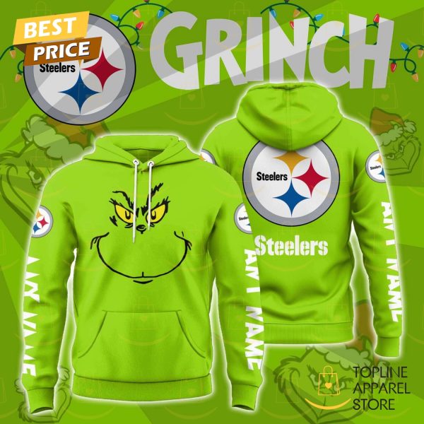 Personalized The Grinch x Pittsburgh Steelers Hoodie – Green