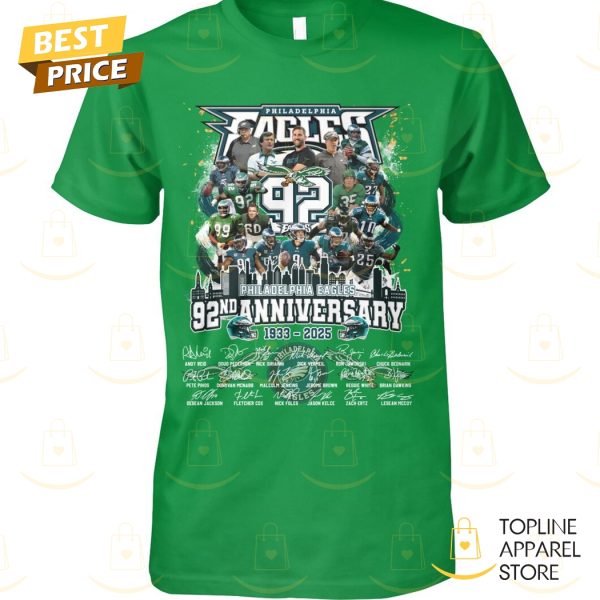 Philadelphia Eagles 92nd Anniversary 1933-2025 Signature Unisex T-Shirt