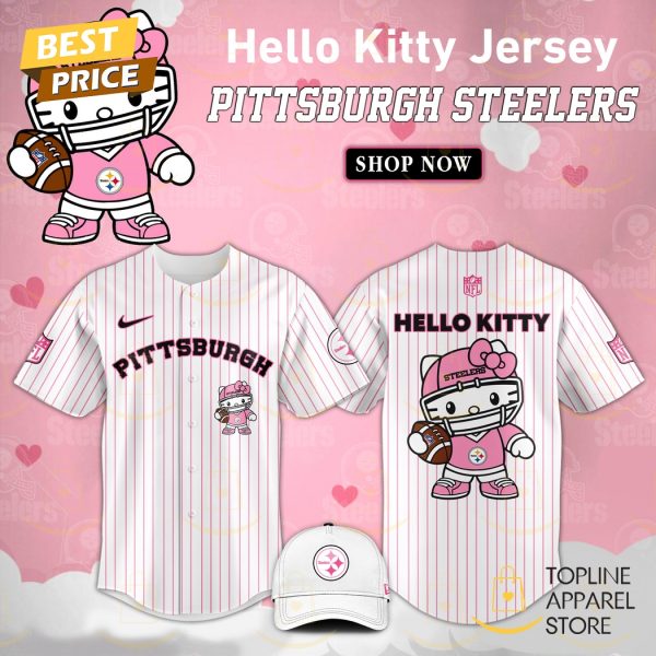 Pittsburgh Steelers X Hello Kitty Pink Baseball Jersey