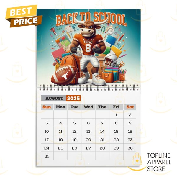 Texas Longhorns Hook Em Horns 2025 Calendar