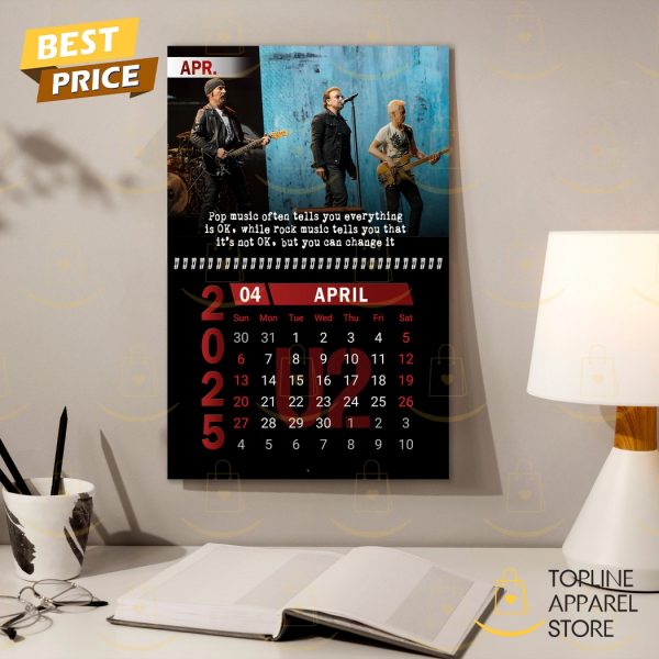 U2 Rock Band New Year 2025 Calendar