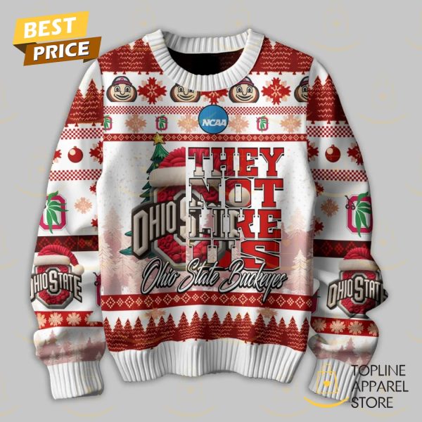 Ohio State Buckeyes They Not Like Us – Merry Christmas Buckey Battle Cry Sweater