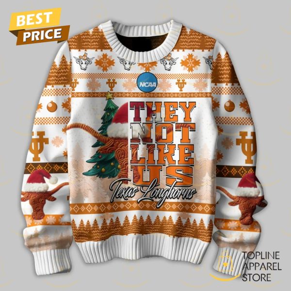 They Not Like Us Texas Longhorns Merry Christmas Hook Em Horns Sweater
