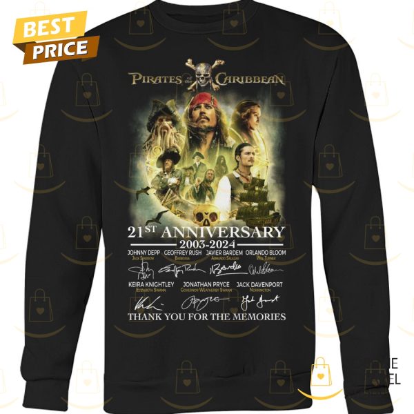 Pirates Of The Caribbean 21st Anniversary 2003-2024 Signature Thank You For The Memories Unisex T-Shirt