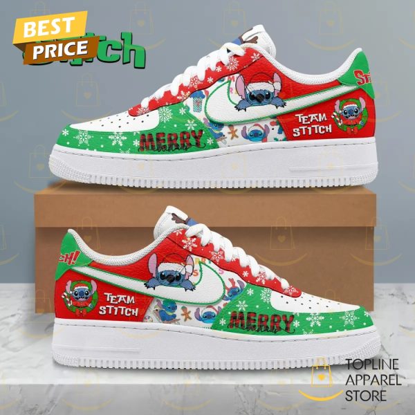 Team Stitch Merry Christmas Air Force 1