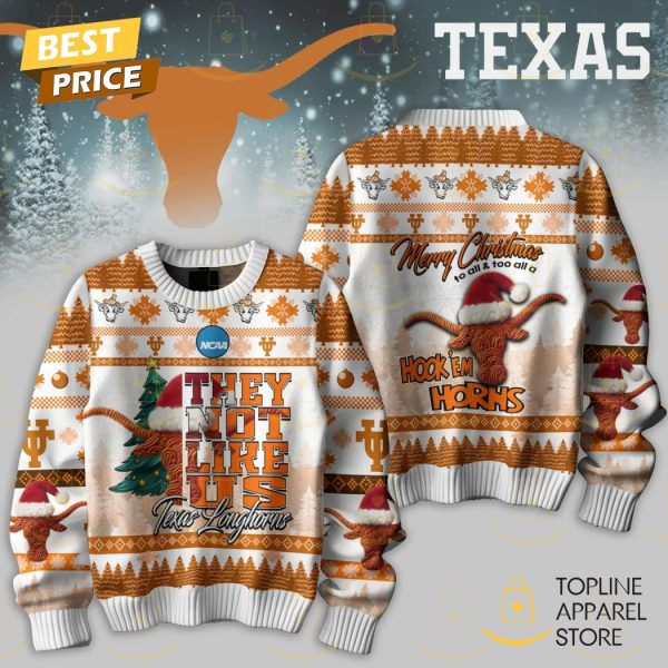 They Not Like Us Texas Longhorns Merry Christmas Hook Em Horns Sweater