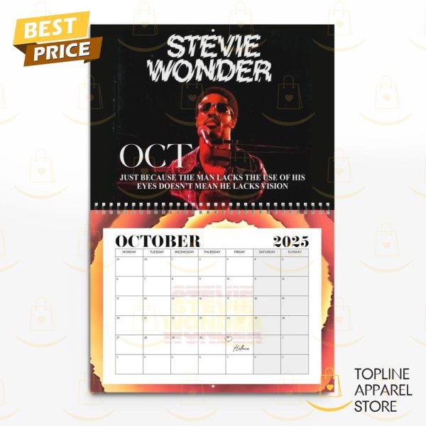 Stevie Wonder American Pop Legend 2025 Calendar