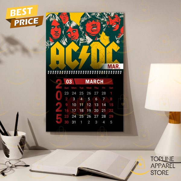 AC DC Happy New Year 2025 Calendar