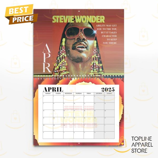 Stevie Wonder American Pop Legend 2025 Calendar