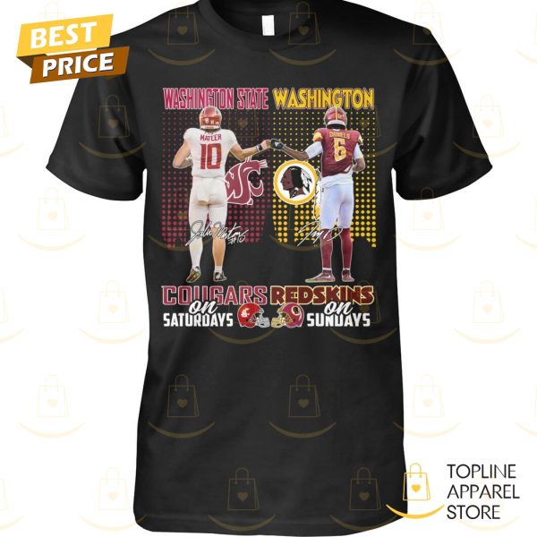 Washington State Cougars On Saturday x Washington Commanders On Sunday Unisex T-Shirt