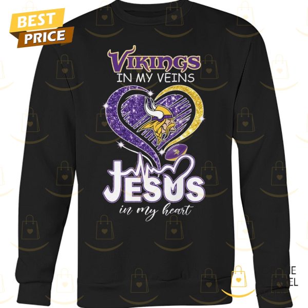 Minnesota Vikings In My Veins Jesus In My Heart Unisex T-Shirt