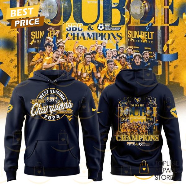 West Virginia Mens Soccer Sun Belt Champions 2024 Hoodie