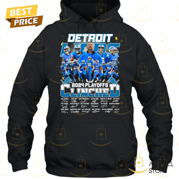 Detroit Lions 2024 Playoffs Clinched Signature Unisex T-Shirt