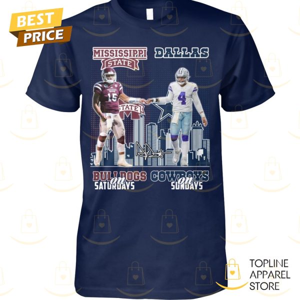 Mississippi State Bulldogs x Dallas Cowboys Signature Unisex T-Shirt