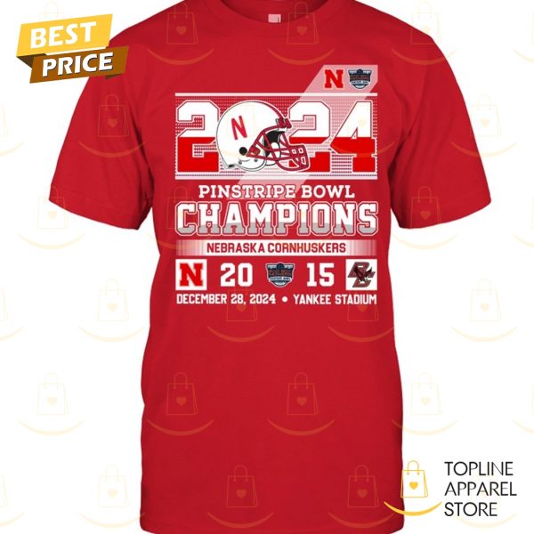 2024 Pinstripe Bowl Champions Nebraska Cornhuskers Unisex T-Shirt