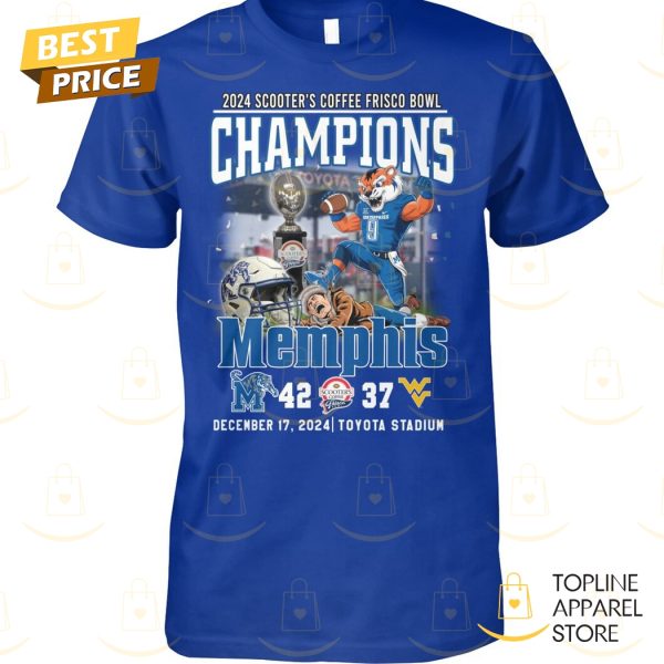 2024 Scooter Coffee Frisco Bowl Champions Memphis Tigers Unisex T-Shirt