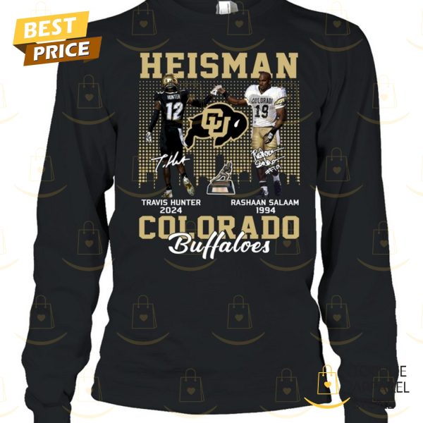 Heisman Travis Hunter  x Rashaan Salaam Signature Colorado Buffaloes Unisex T-Shirt