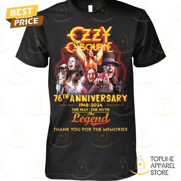 Ozzy Osbourne 76th Anniversary 1948-2024 The Man – The Myth – The Legends Thank You For The Memories Unisex T-Shirt