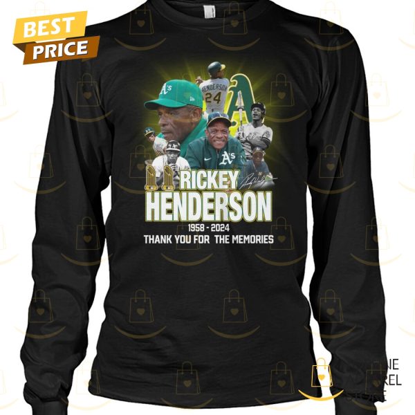 Rickey Henderson Oakland Athletics 1958-2024 Thank You For The Memories Unisex T-Shirt