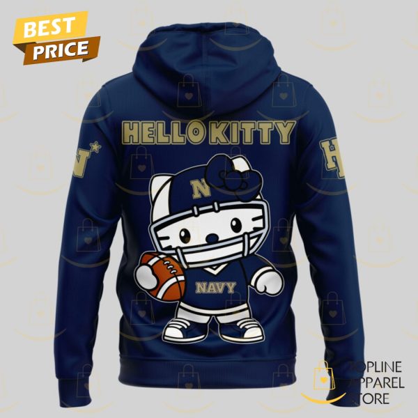 Hello Kitty x Navy Midshipmen Football Design Hoodie