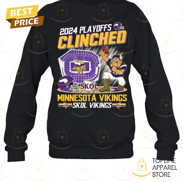 2024 Playoffs Clinched Minnesota Vikings Unisex T-Shirt