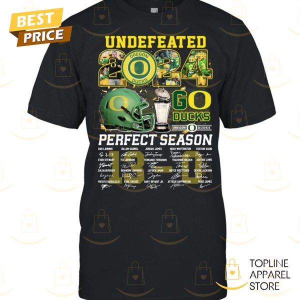 Undefeated 2024 Big Ten Champions Oregon Ducks Perfect Season Signature Unisex T-Shirt