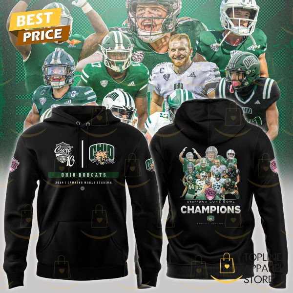 2024 StaffDNA Cure Bowl Champions Ohio Bobcats Hoodie – Black