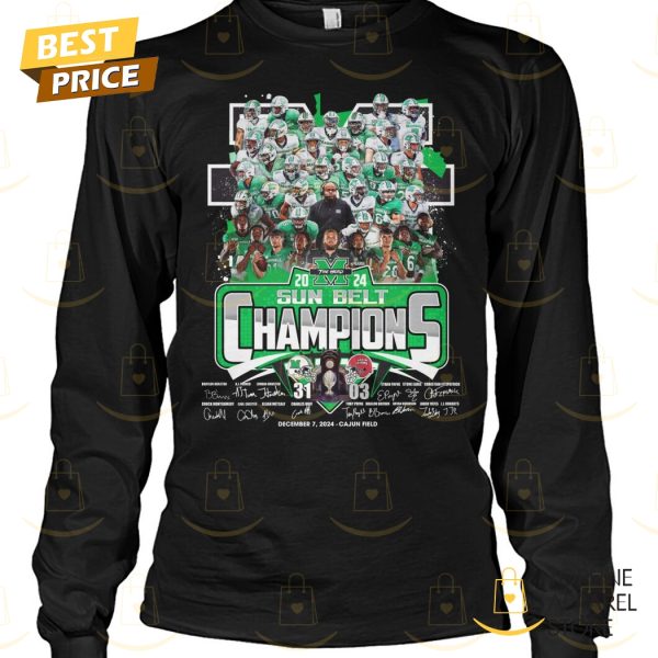 Marshall Thundering Herd 2024 Sun Belt Champions Signature Unisex T-Shirt