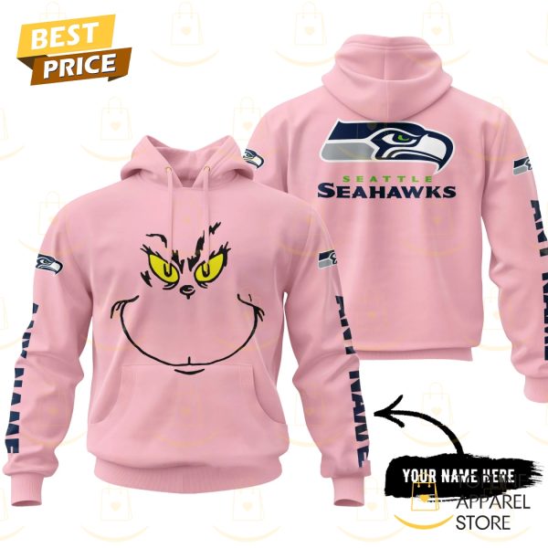 Personalized The Grinch x Seattle Seahawks Hoodie – Pink